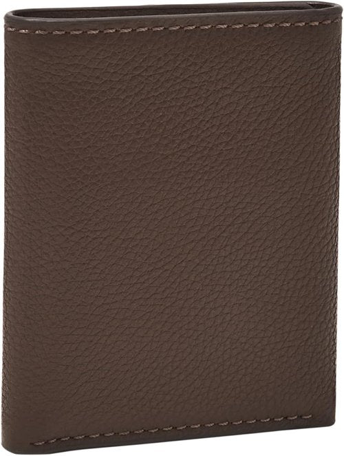 Fossil Men's Leather Trifold Wallet - Stylish Design with Multiple Card Slots | Durable Black Leather
