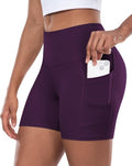 CHRLEISURE Women's Biker Yoga Shorts - High Waisted Tummy Control, 5-Inch Workout Spandex, Pocket Included