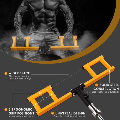 Yes4All Viking Press Attachment/Landmine Attachment for Barbell – Great Landmine Exercise Equipment for 2-Inch Olympic Barbell, Orange
