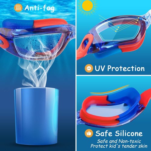 COOLOO Kids Swim Goggles - 2-Pack Swimming Goggles for Ages 4-16 | Perfect for Boys & Girls