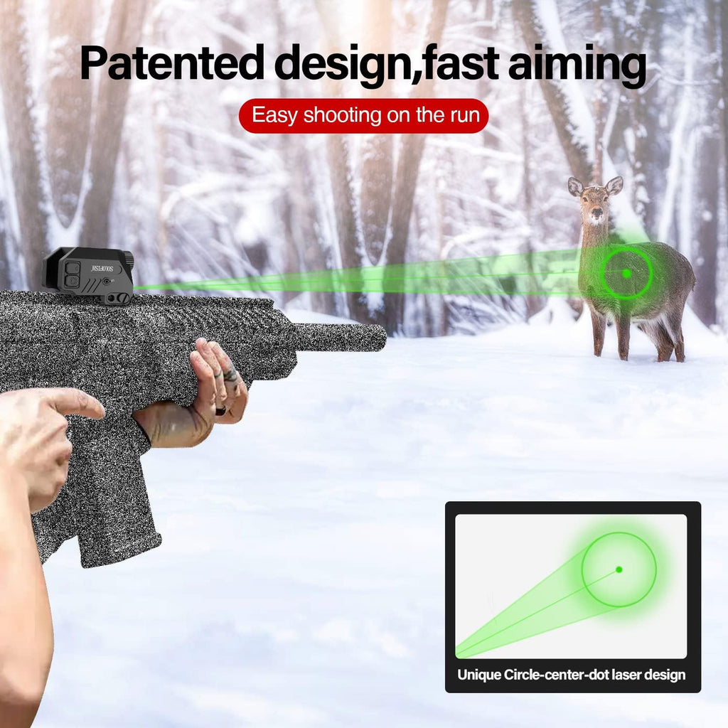 SOLOFISH Pistol Light - 500lm Rechargeable Aluminum Weapon Light with Purple/IR/Green Blue Beam Combo