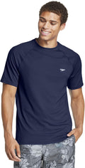 Speedo Men's UV Swim Shirt - Short Sleeve, Loose Fit, Comfortable Tee for Outdoor Activities