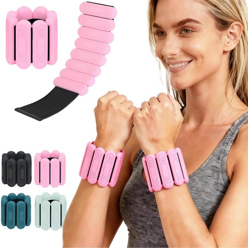 Smlper Ankle Weights Set of 2(0.5/1/2 lb Each) – Ankle Weights for Women, Adjustable Wrist Weights with Premium Silicone for Gym, Pilates, Yoga, Running, Swimming