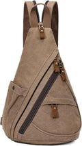 KL928 Canvas Sling Bag - Versatile Crossbody Backpack for Men & Women | Small Size, Brown Color