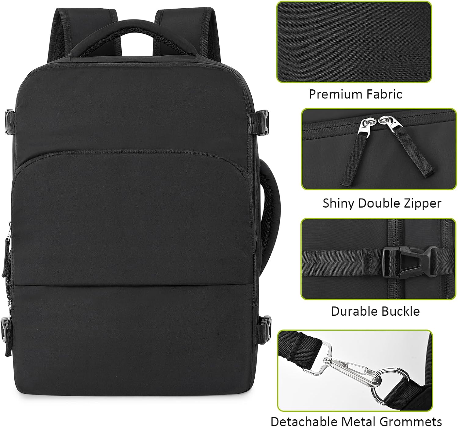 Snoffic Travel Backpack - Waterproof Laptop Bag with USB Charging Port | 17-Inch, Flight Approved