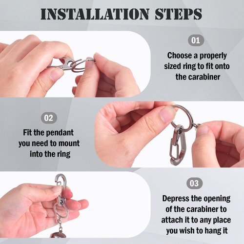 stino 20Pcs No Tarnish Stainless Steel Keychain Hooks with Key Rings, Key Chain Clip & Clasp, Multiple Sizes 1.26-1.77 Inch