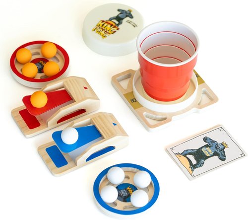 King Pong Original Shot-Making Tabletop Game - Fun Skill-Based Gameplay for 1-4 Players | Perfect for Kids, Teens & Adults