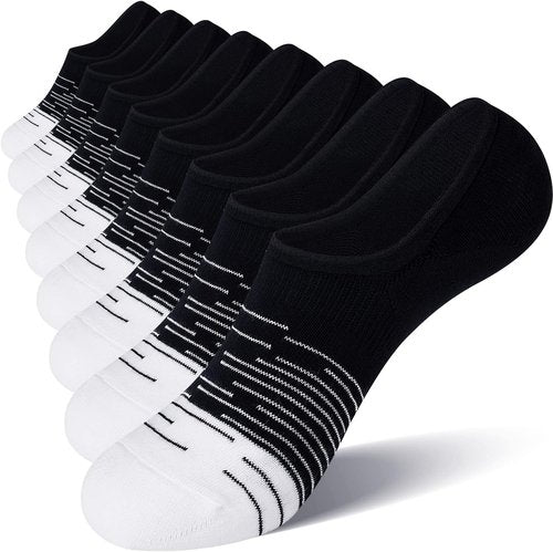 FITRELL No Show Socks for Women - 8 Pack, Non-Slip Design, Sizes 6-9 & 9-11 | Comfortable & Stylish