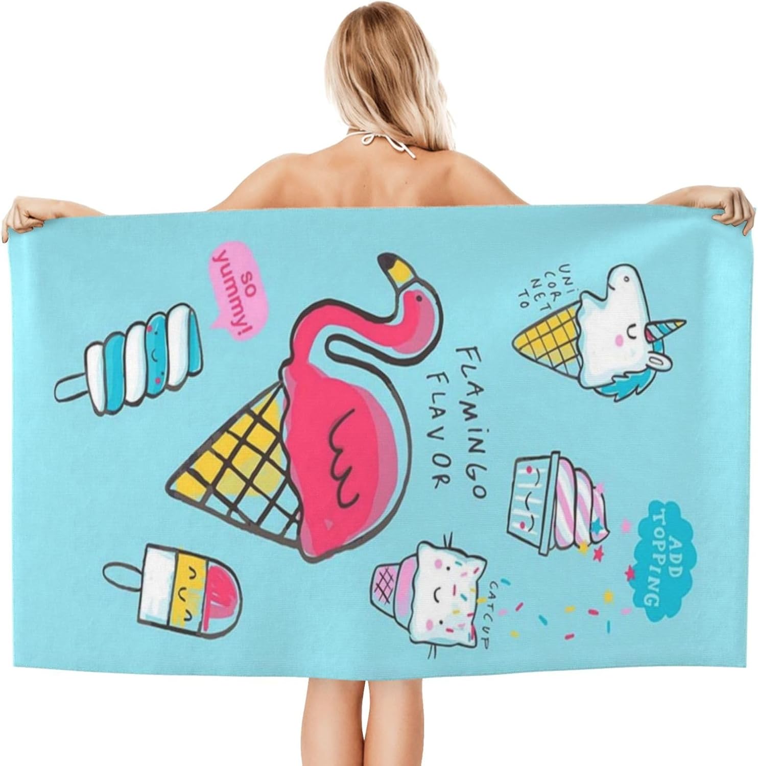 Skiennix Cute Mermaid Beach Towel - Personalized Microfiber Quick Dry Design | Oversized 30"x60" for Kids