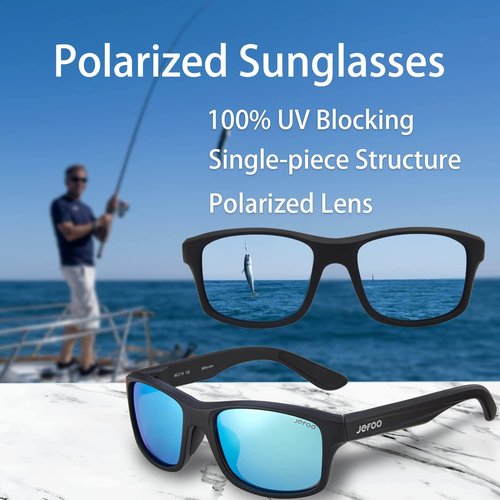Jefoo Sports Polarized Sunglasses for Men Driving Cycling Fishing Sun Glasses UV400 Protection Floating Sunglasses