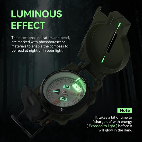 Military Compass, with Sighting Lines, Impact Resistant & Waterproof Compass for Outdoor, Hiking, Hunting, Backpacking Camping,Tactical, and Survival