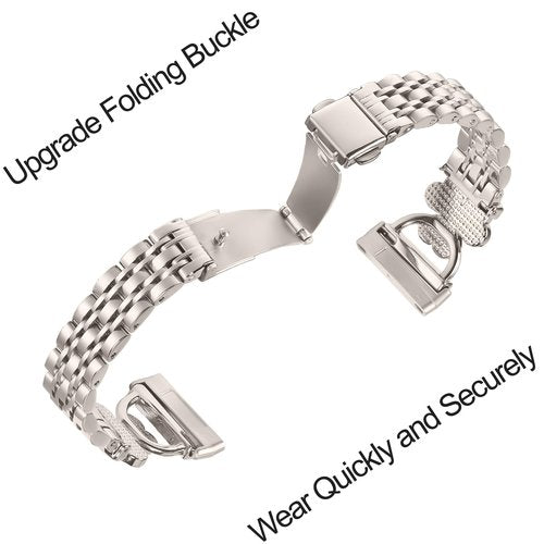 YouthRun Bling Love Clover Bands For Women Compatible With Versa 4/Versa 3/Sense 2/Sense Stainless Steel Adjustable Replacement Strap.