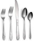 Bekith 40-Piece Stainless Steel Flatware Set for 8 | Mirror Finish, Dishwasher Safe Cutlery