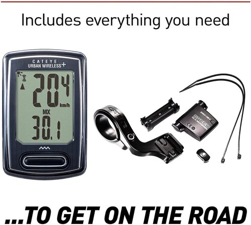CATEYE Urban Wireless Bike Computer – Analog Speedometer & Odometer with Calorie Tracking, FlexTight™ Mount, Auto Start/Stop, Programmable Odometer & Easy Setup for All Bikes