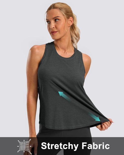 G Gradual Women's Racerback Yoga Tank Top - Loose Fit Athletic Sleeveless Gym Shirt