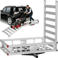 Aluminum Trailer Hitch Cargo Carrier - 1000LBS Capacity | Folding Ramp for Mobility Scooters, 54"x32"x9"