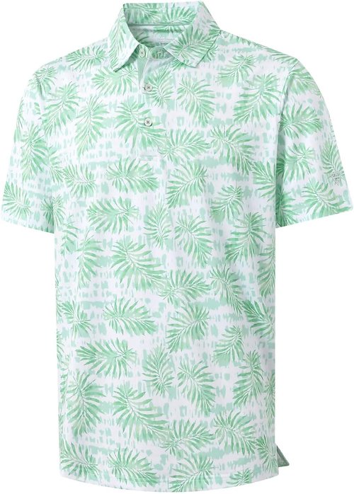 M MAELREG Men's Golf Polo Shirt - Short Sleeve, Moisture-Wicking, Performance Print | Comfortable Fit