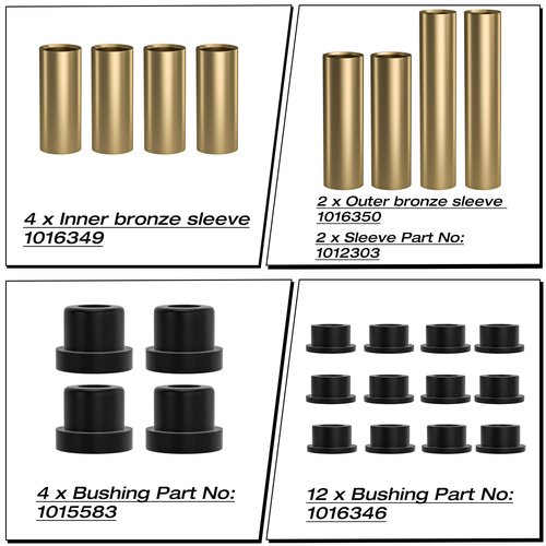 Upgraded Club Car Bushings Kit for Club Car Ds Bushing Front Leaf Spring & Upper A Arm Bushing Kit Golf Cart Parts and Sleeve Kit 1992-up, Bushing Club Car 1015583 1016346 1016349 1016350 1012303