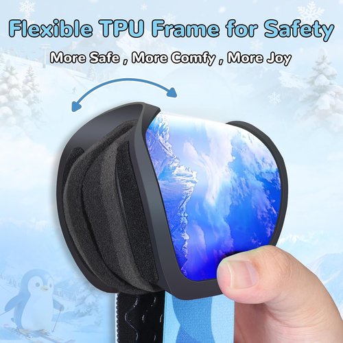 Keary Kids Ski Goggles - 100% UV Protection & Anti-Fog | Perfect for Ages 3-14
