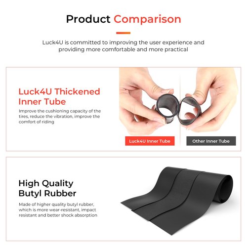 LUCK4U 85/65-6.5 Tire, 10 Inch Thick Inner Tube Tire for Kugoo G-Booster G2 Pro for Ninebot Mini Pro Smart Self-Balancing Electric Scooter Front/Rear Wheel Replacement Part (2 Inner Tube)