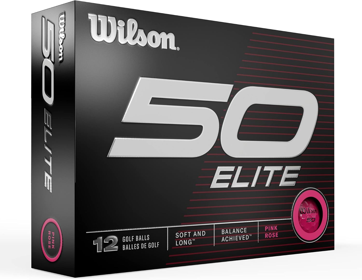 Wilson Fifty Elite Golf Balls - Premium 12 Pack for Enhanced Performance & Distance
