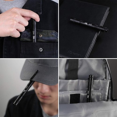LE LED Pen Flashlights - Mini Waterproof Pocket Flashlight Set | Lightweight 2-Pack for Work & Emergencies