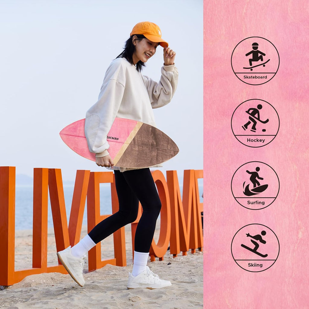 XCMAN Balance Board Trainer - Wooden Surf & Stability Trainer with Non-Slip Surface | Ideal for All Ages