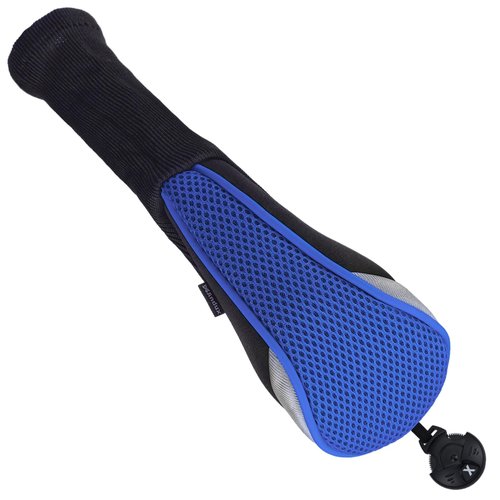 Andux 3pcs/Pack Long Neck Golf Hybrid Club Head Covers Dial No. Tag CTMT-02 Blue