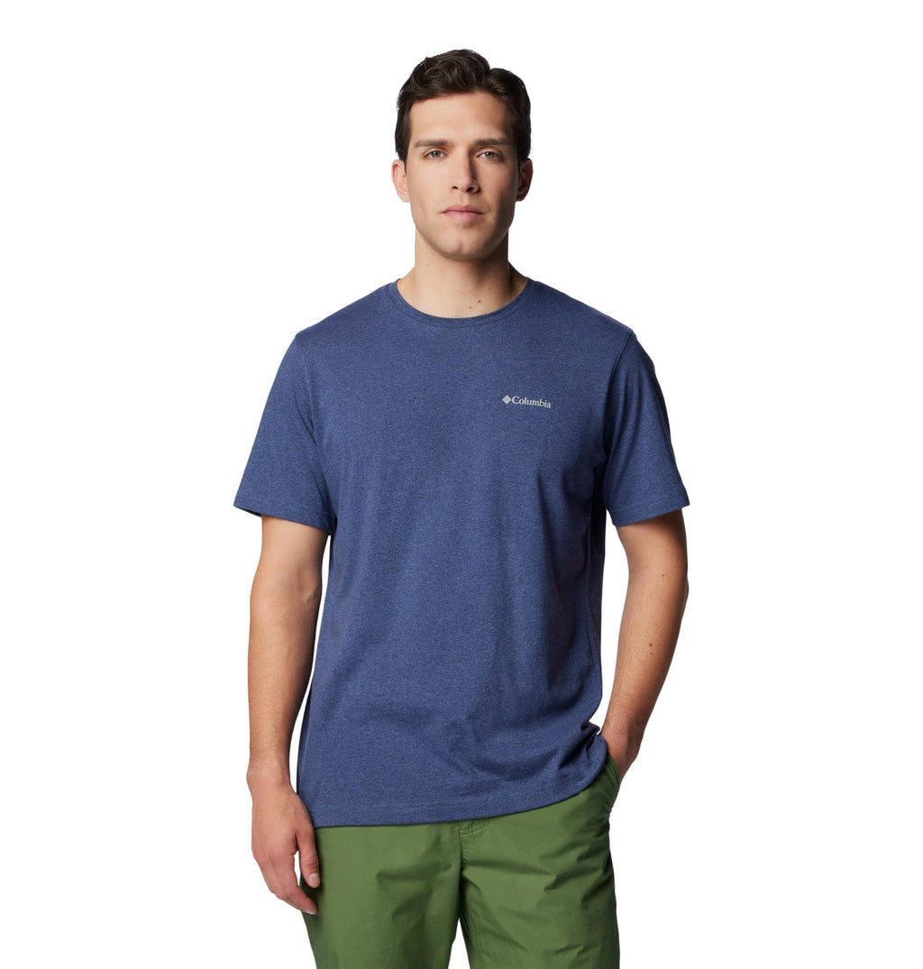 Columbia Mens Thistletown Hills Short Sleeve T-Shirt, Dark Mountain Heather, Small