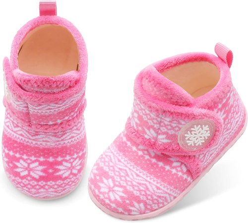 LeIsfIt Toddler Slippers - Warm, Lightweight Non-Slip House Shoes for Boys & Girls | Winter Boots