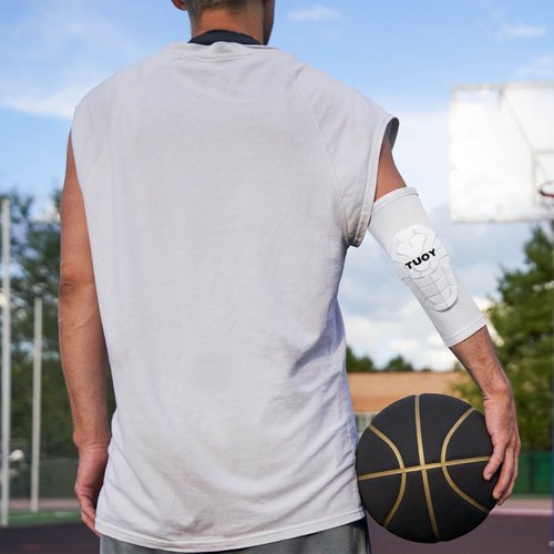 TUOY Compression Elbow Pads Padded Elbow Arm Protection - Youth & Adult Sizes (1 Pair)