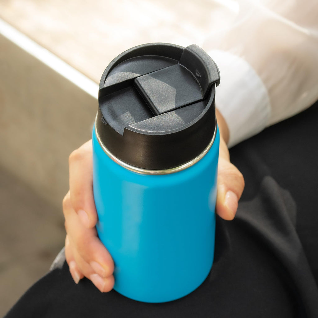 Prurex Flip Lid for Hydro Flask 12 16 18 20 32 40 64 oz Wide Mouth Bottle,Replacement Lid for Hydroflask,Thermoflask,Iron Flask and More 2.28" Wide Mouth Bottles(Black 1 Pack