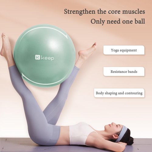 KEEP Yoga Ball Exercise Ball, Green Pilates Equipment, Anti-Burst Gym Balls, Birthing Ball for Pregnancy, Physical Therapy, Stability, Balance, Fitness, Home Exercise, Quick Pump Included
