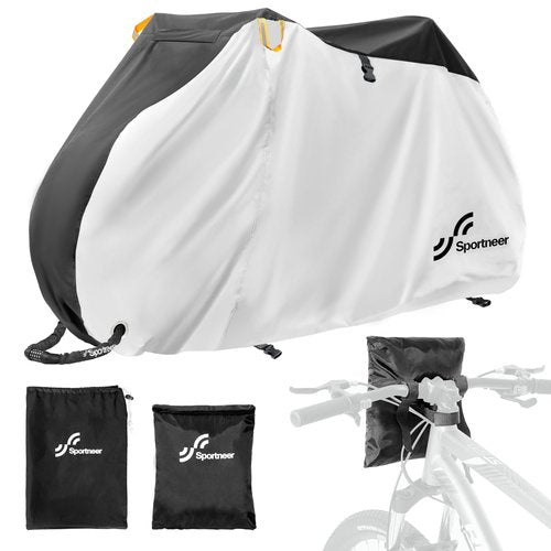 Sportneer Bike Cover: 190T Waterproof Outdoor Bicycle Covers for Preventing Rain Sun UV Dust Wind with Anti-theft Lock Holes and Storage Bag for Mountain Road Electric Bike