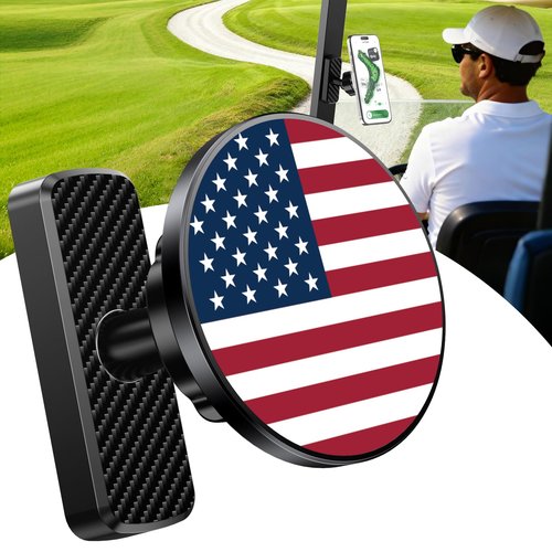 Magnetic Golf Cart Phone Holder, Golf Accessories Gifts for Men Dad Husband Unique, 360° Rotation US Flag Phone Mount for Golf Cart, Birthday Golf Gifts for Men Him Boyfriend, 2026 Golfers Must Haves