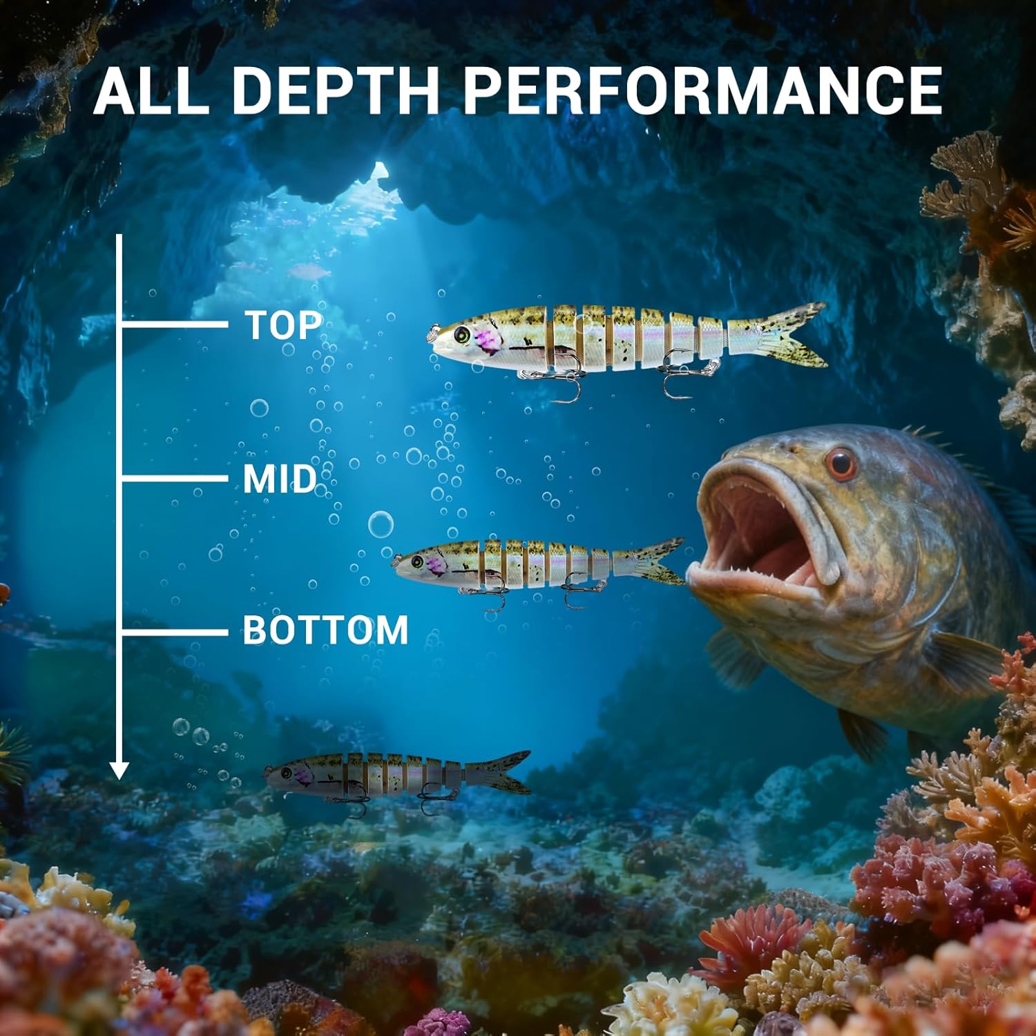 Skiennix Multi-Jointed Fishing Lures - Lifelike Swimbait for Freshwater & Saltwater | Ideal for Bass & Trout