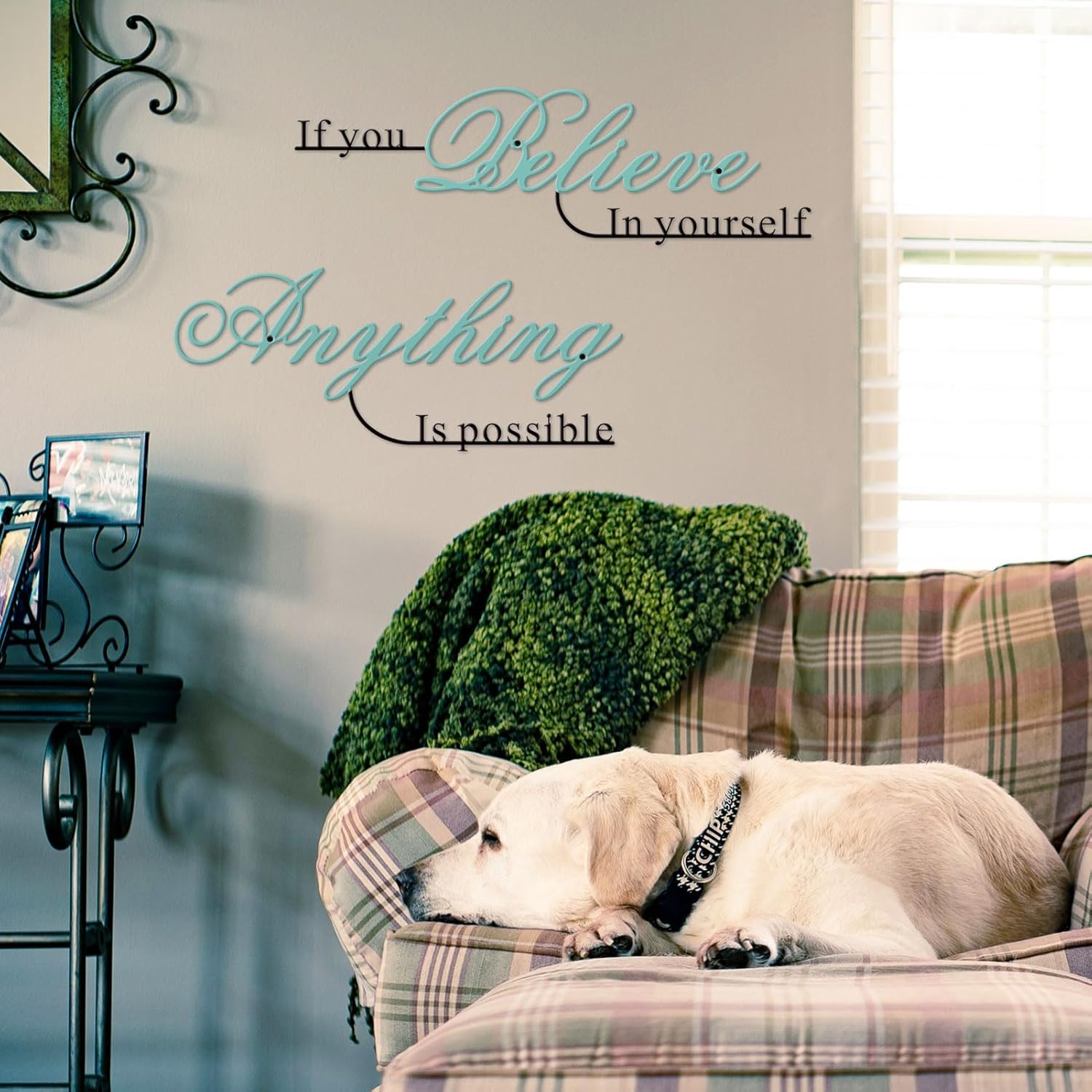 Resama Wall Art Decor - Inspirational Metal Quotes | "Believe in Yourself" | 2 Pcs Colorful Design