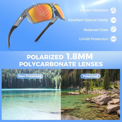 KastKing Waccamaw Polarized Bifocal Sunglasses - Sport Reader with x1.5, x2.0, x2.5 Magnifications