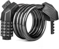 Electric Bike Lock, 5-Digit Resettable Combination Cable Lock for Scooters, Motorcycle, Ideal Anti-Theft Bicycle Lock