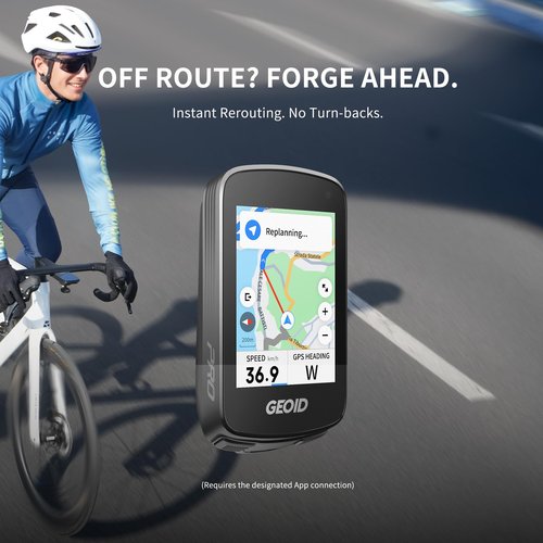 GEOID CC700 Pro 2.8" Color Touchscreen GPS Bike/Cycling Computer, Map Navigation with Re-Route Planning, WiFi Auto-Sync, ANT+/Bluetooth, Message Notification, IPX7 Waterproof, Free Indoor Training