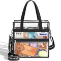 Hopack Clear Bag for Stadium Events, Clear Crossbody Bag, Stadium Bags for Women with Adjustable Strap for Sports Events, Concert (Black)