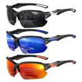 XVXV 3 Pack Polarized Sports Sunglasses for Men, UV Protection Half Frame Sunglasses Comfortable for Running Cycling Driving