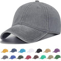 Vintage Washed Cotton Baseball Cap - Adjustable Unstructured Dad Hat Grey, M/L/XL, For Men & Women