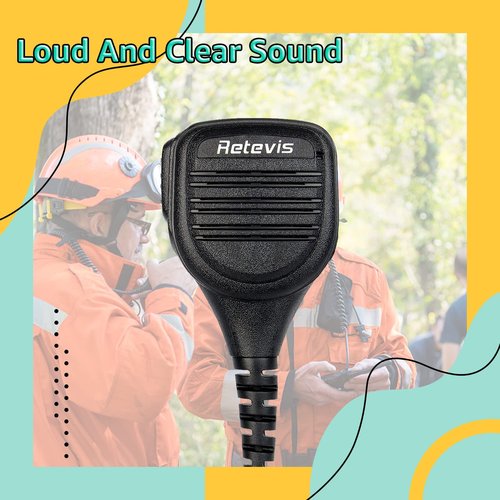 Retevis RT85 RB26 Walkie Talkie Speaker Mic,Shoulder Speaker Microphone,Compatible with Retevis RT22 RT68 RT21 H-777 RT86 RT27 RT15 RB89 BAOFENG UV-5R 5RM Kenwood Samcom,with 3.5mm Audio Jack(1 Pack)*