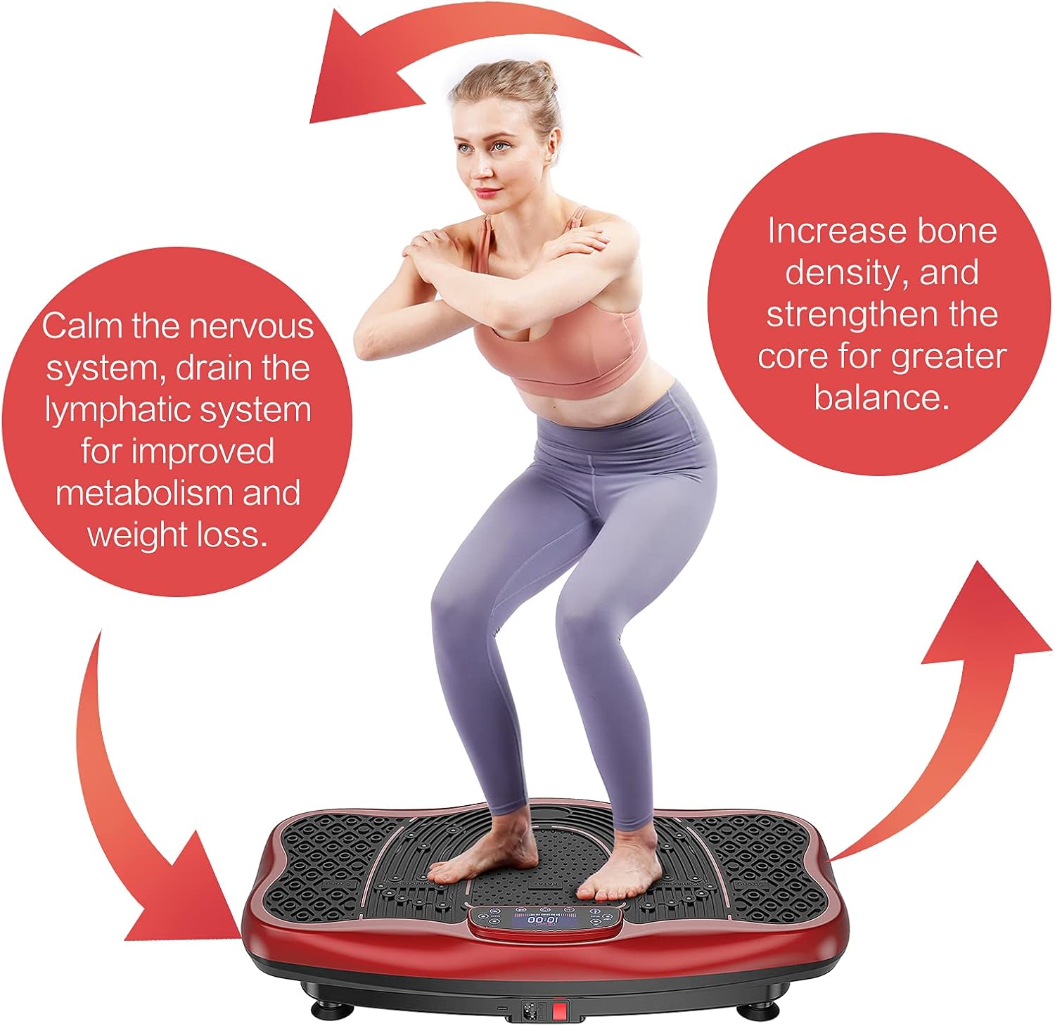 Skiennix Vibration Plate Exercise Machine - Whole Body Workout Platform for Home Fitness | 99 Levels + Loop Bands + Remote
