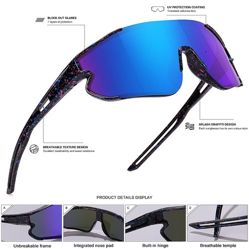 SEKKAF Kids Baseball Sunglasses for Boys Girls Youth Softball Cycling Sports Sunglasses UV400 Protection Age 5-12