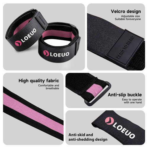LOEUO Booty Bands for Working Out Glutes, Adjustable Blood Flow Restriction Bands with Non Slip for Workout Butt & Thigh Building, Occlusion Bands for Women and Men Glutes Easy to Carry
