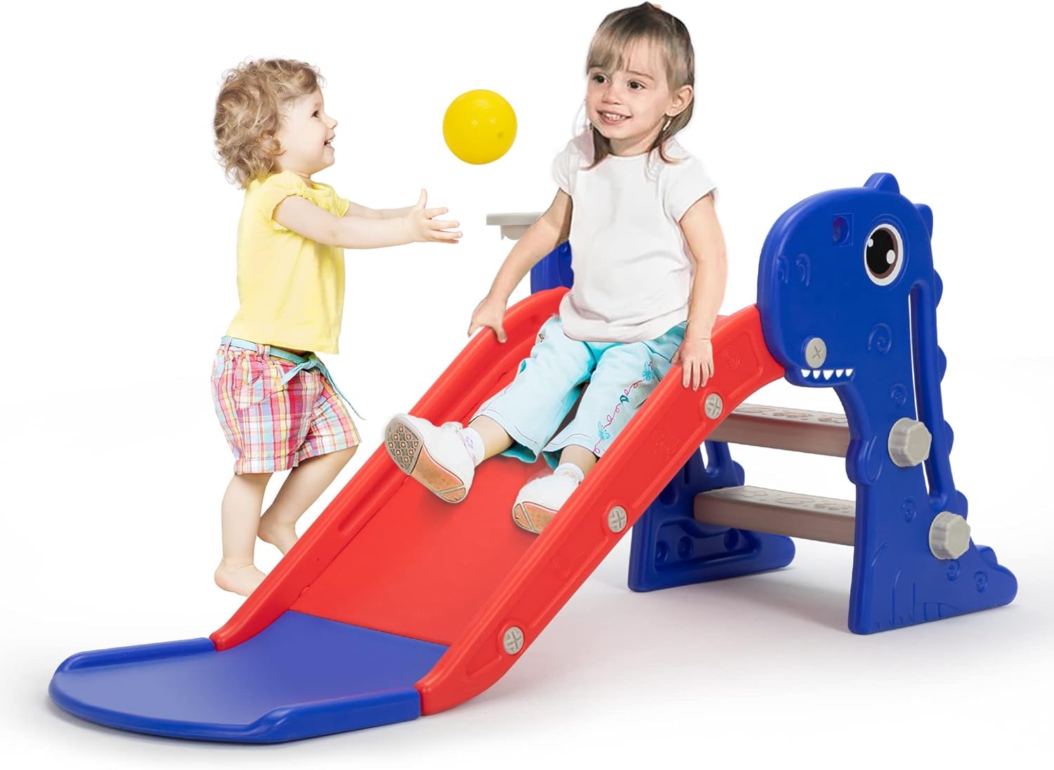 Nyeekoy Toddler Slide - 3-in-1 Kids Climber Playset with Basketball Hoop | Indoor & Outdoor Fun