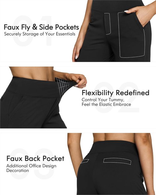 G4Free Yoga Pants for Women - High Waist Wide Leg Design with Pockets | Casual Stretch Sweatpants in Petite, Regular, Tall