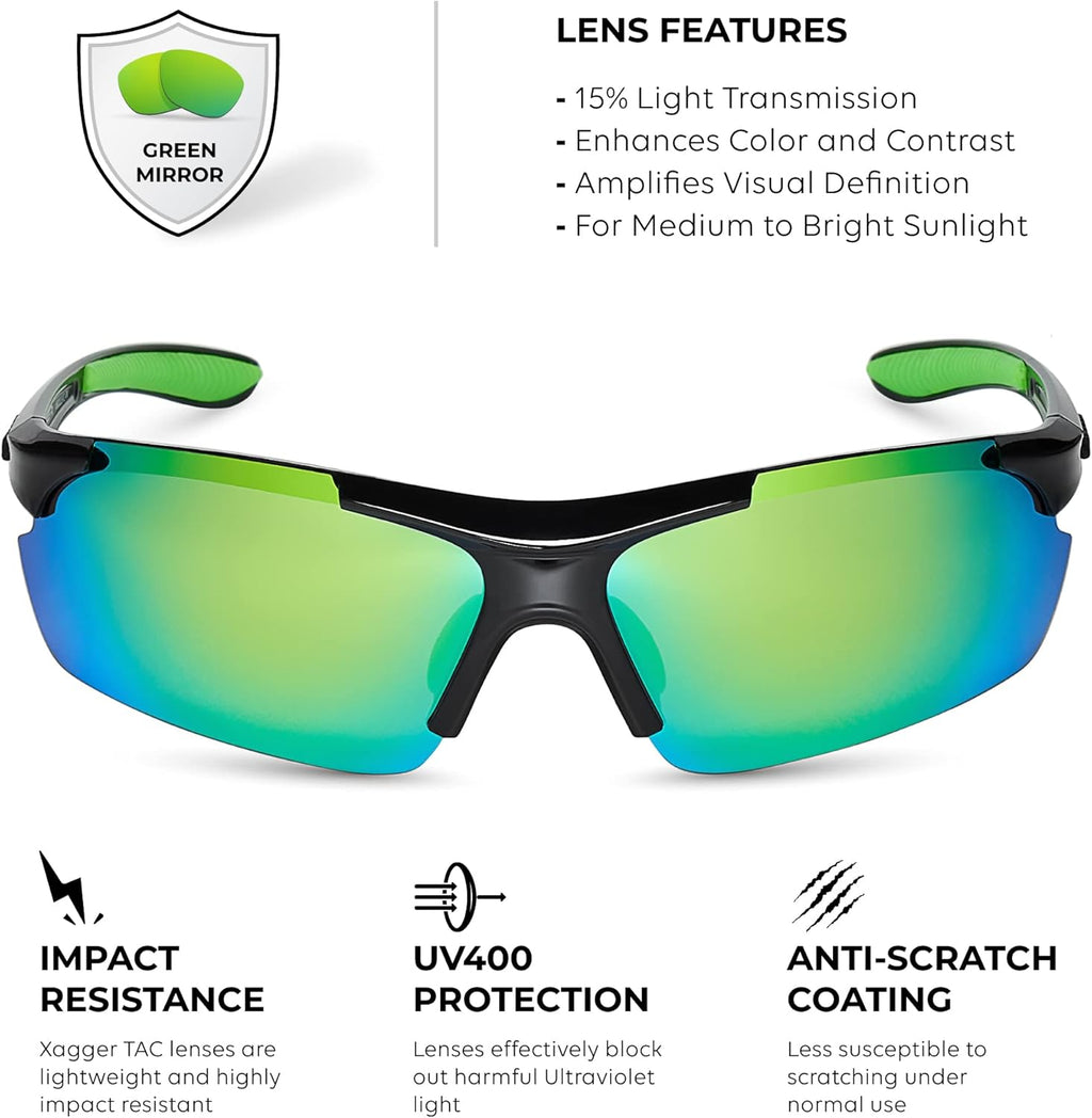 Xagger Polarized Sports Sunglasses - UV400 Protection for Men & Women | Ideal for Running, Cycling & Driving